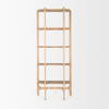 Taylin Light Brown Solid Wood Open Bookshelf, Shelving & Bookcase by Mercana, 33" length x 14" width x 83" height thumbnail 5