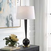 Brielle Polished Black Table Lamp, by Uttermost, 1'4" width x 2'11" height x 1'4" depth thumbnail 2
