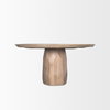 Fitzgerald 60' Round Pedestal Dining Table | Light Brown Wood | Seats 6, by Mercana, 60" length x 60" width x 30" height thumbnail 5