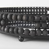Decatur II 21L x 21W Black Wooden Bead Mirrored Bottom Round Tray thumbnail 8