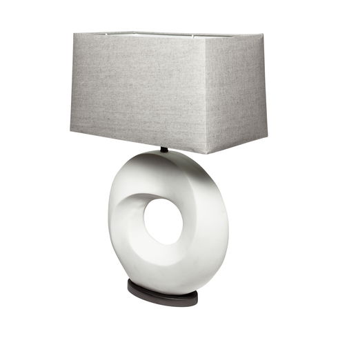 Celtica (26.8"H) White Resin Ring-Shaped Base Table Lamp