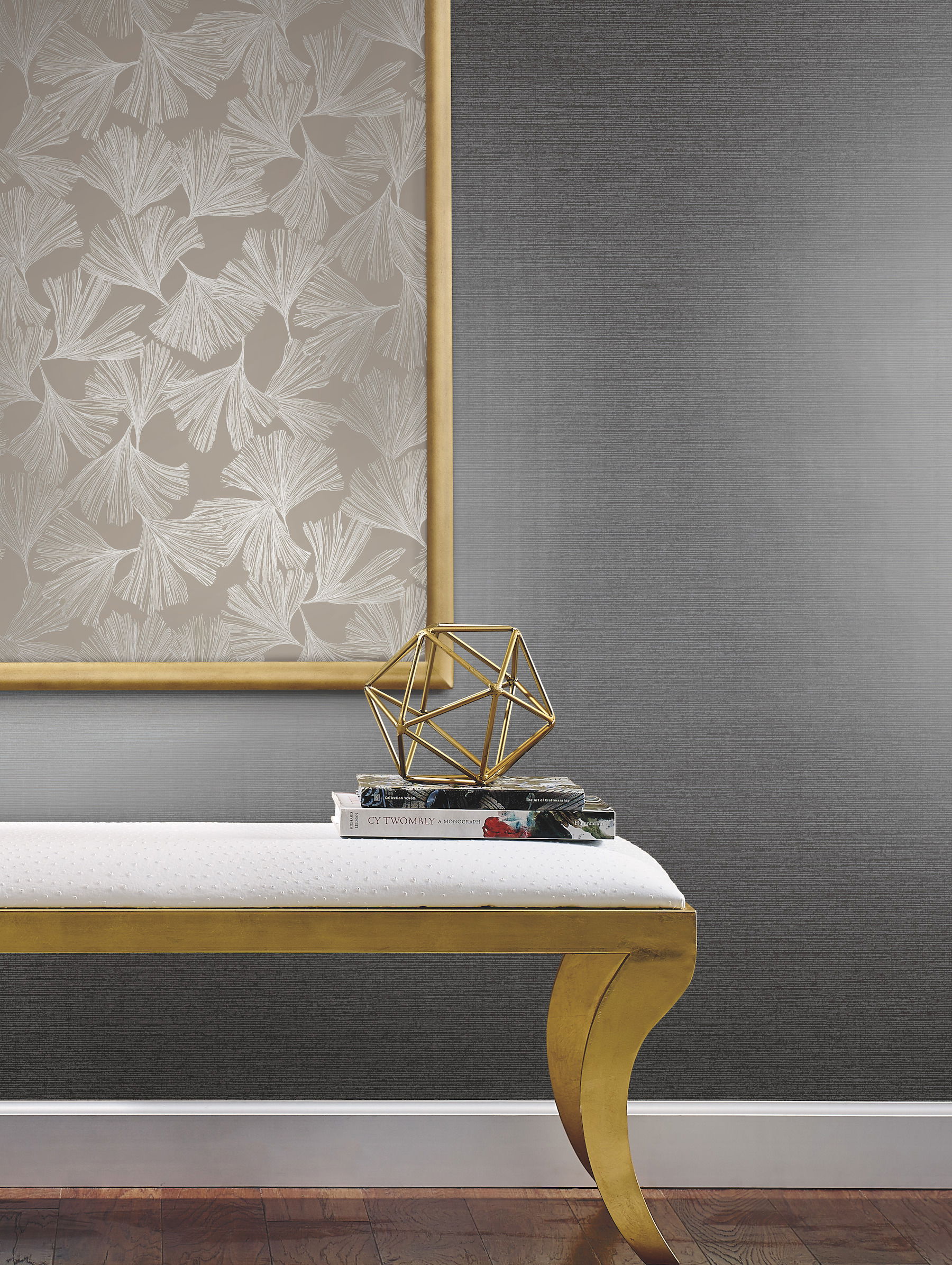 Shining Sisal Grey Metallic Wallpaper large image 