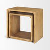Alanna 22.0L x 15.0W x 22.0H Set of 2 Brown Wood Nesting Accent Tables thumbnail 10