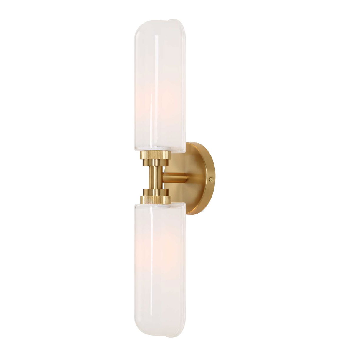Wellsville 2 Lt Brass Sconce, by Uttermost, 22" width x 5" height x 4.37" depth View 1
