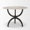 Veneto 40' Round Dining Table | Modern | White Marble & Black Metal | Seats 4, by Mercana, 40" length x 40" width x 30" height thumbnail 6