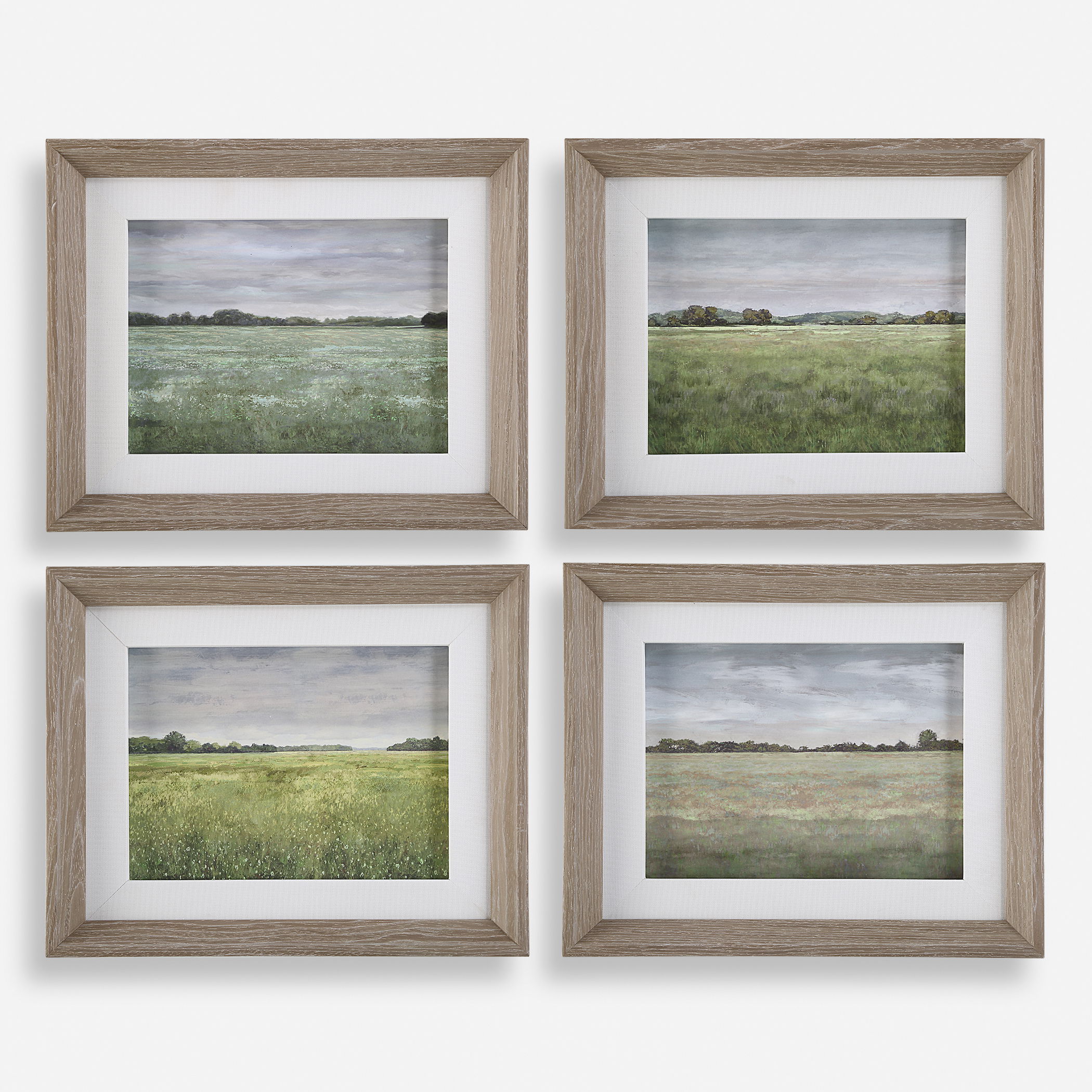 Quiet Meadows Framed Prints Set/4, Painting by Uttermost, 16.87" width x 13.87" height x 2" depth View 1