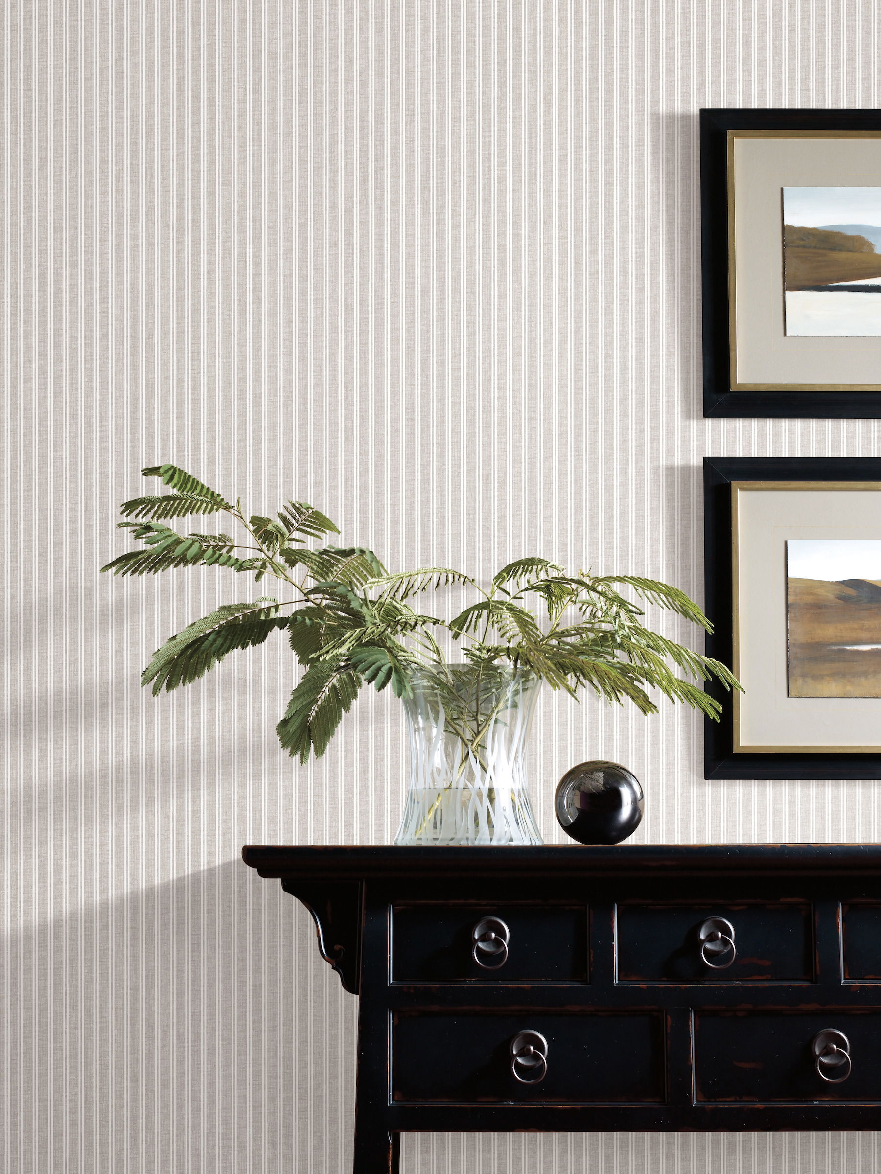 New Ticking Stripe Grey Wallpaper large image 