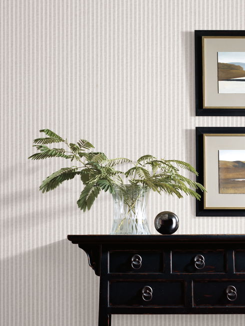 New Ticking Stripe Grey Wallpaper