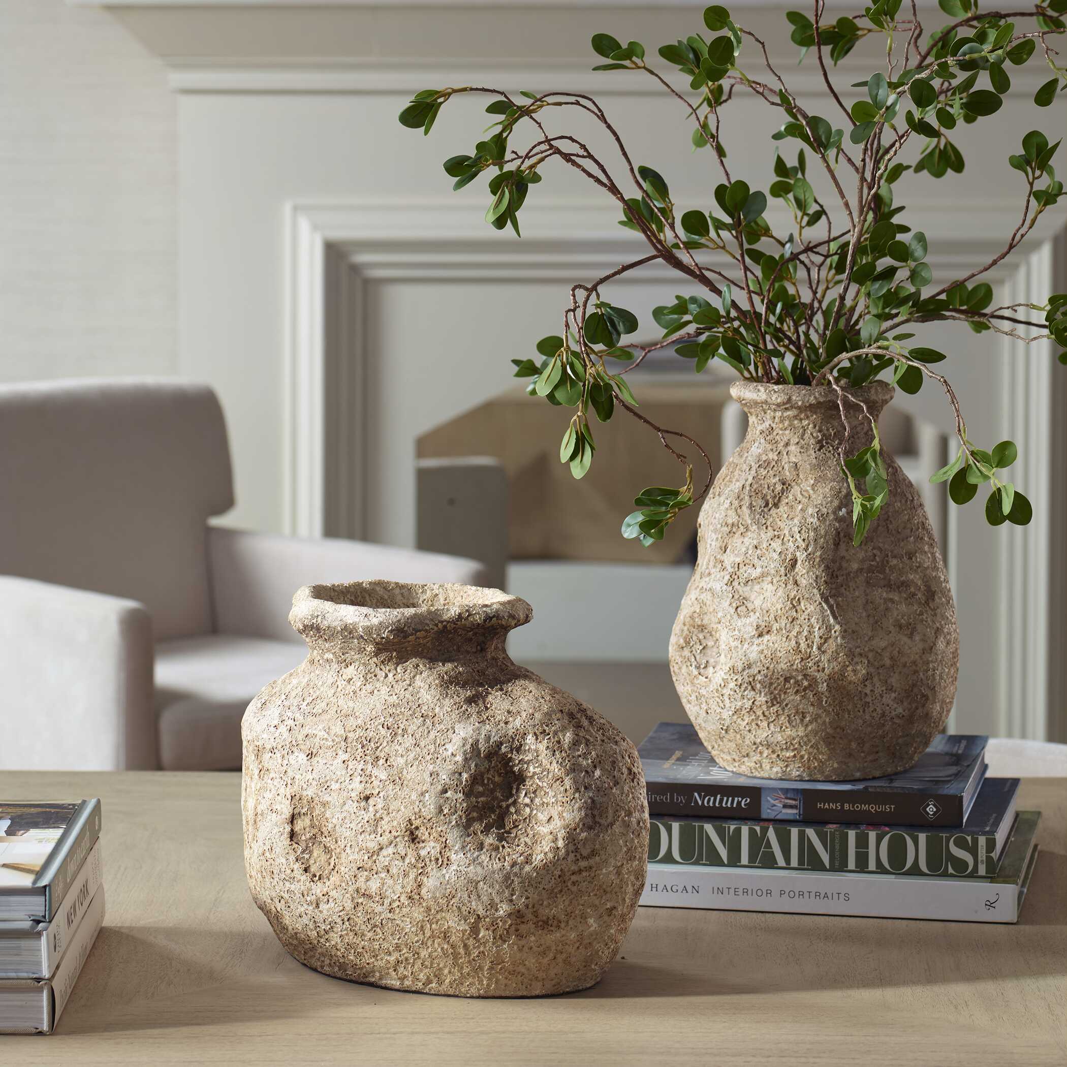 Ancient Echos Vases Set/2, Decorative by Uttermost, 8" width x 11.5" height x 8" depth View 4