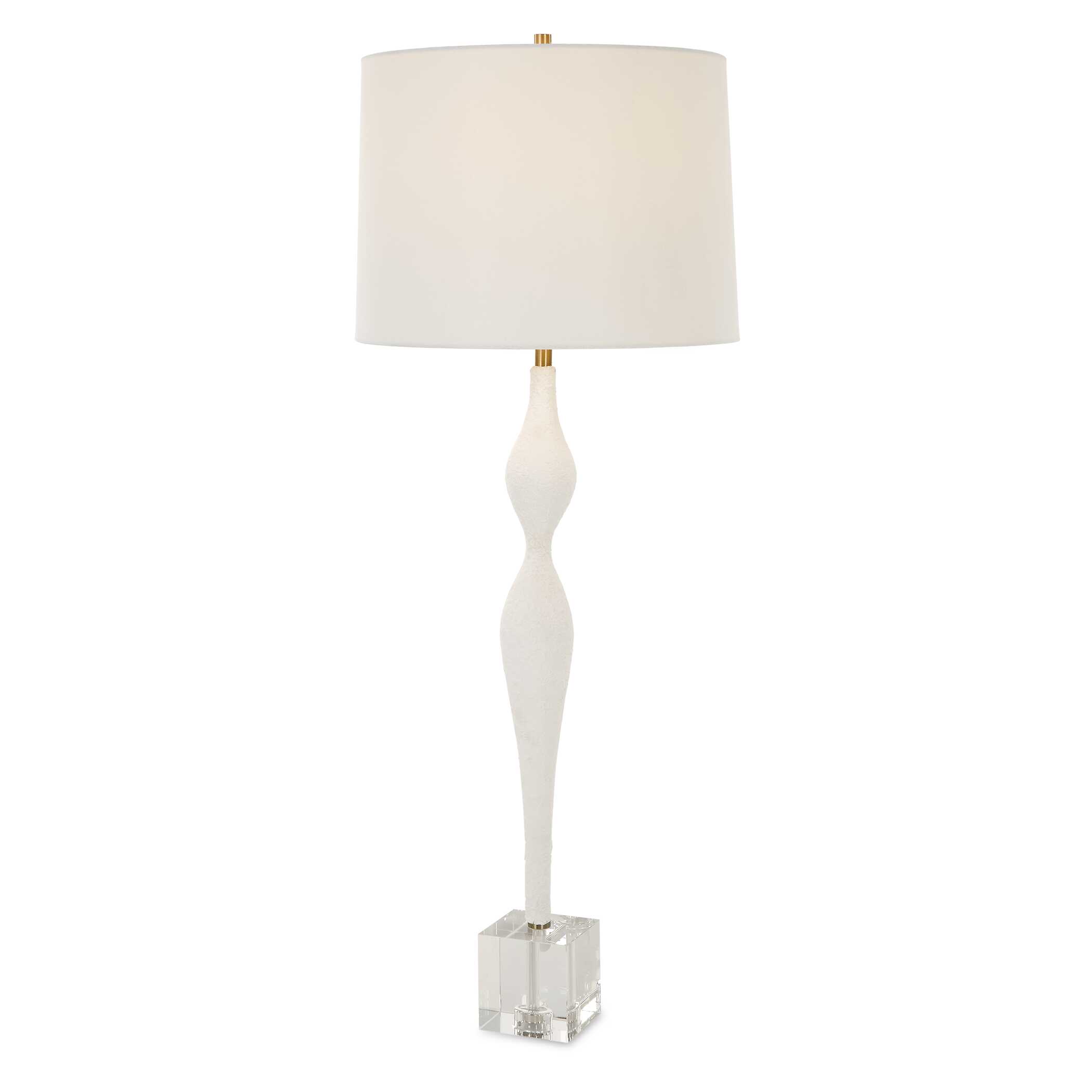 Helena Slender White Table Lamp, by Uttermost, 14" width x 36" height x 14" depth View 1