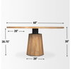 Swanson 60' Light Brown Wood Round Pedestal Dining Table, by Mercana, 60" length x 60" width x 30" height thumbnail 5