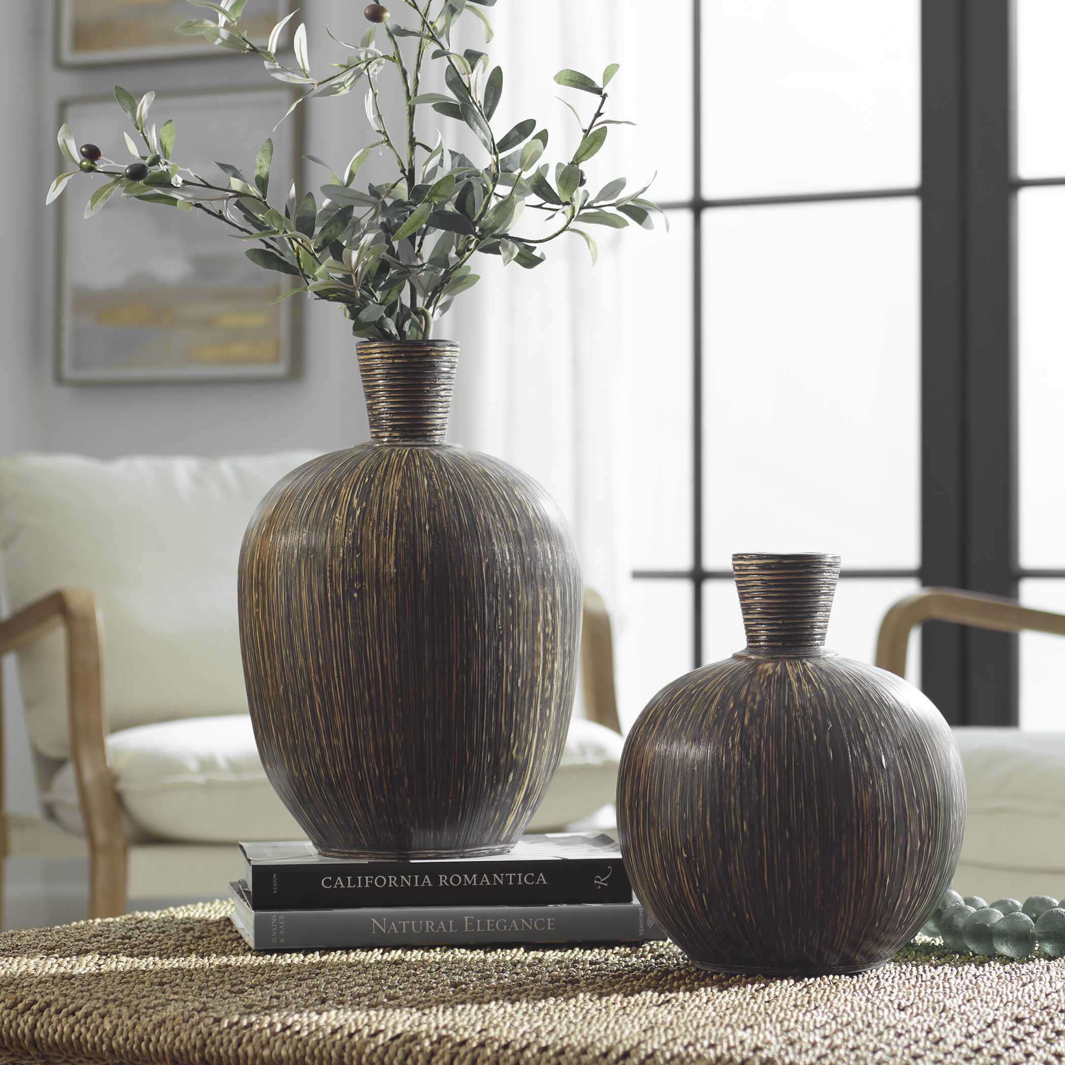 Islander Black Vases Set/2 large image 