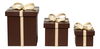 Ferrell Leather Holiday Boxes,S/3,Choco, Decor by Sarreid, 8" length x 8" width x 9" height thumbnail 2