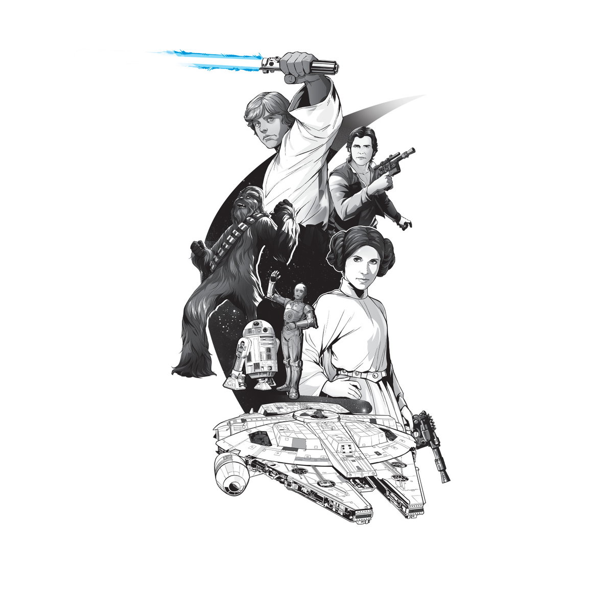 Classic Star Wars Peel & Stick Giant Wall Decal with Alphabet, by York Wall, 3' length x 8.62" width x 0.02" depth