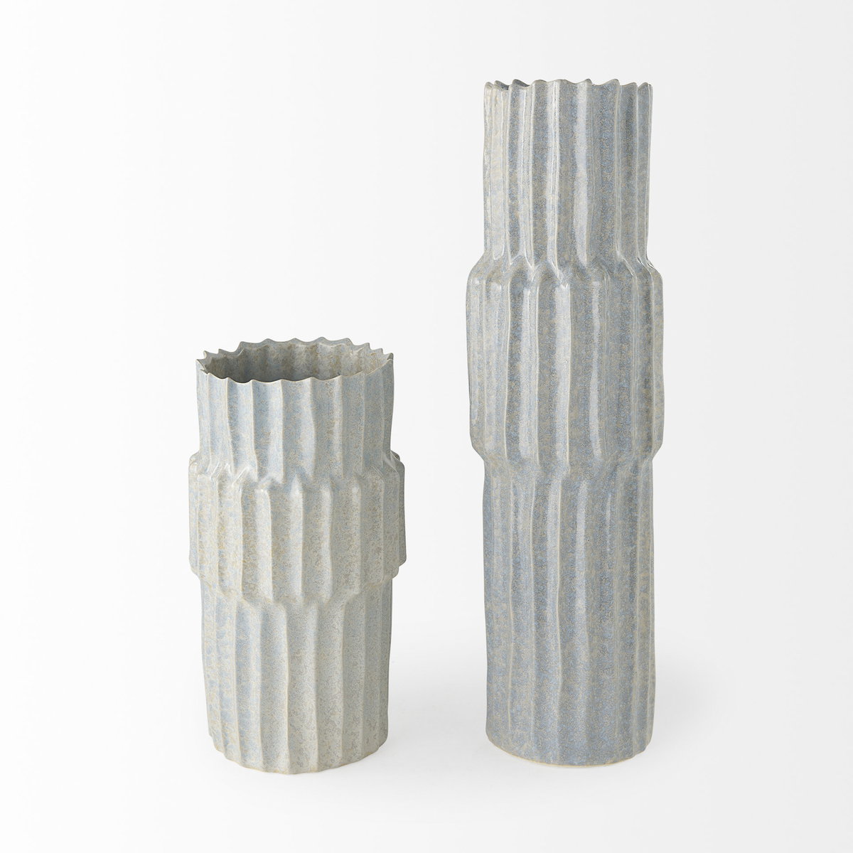 Cardon 14.4H Gray Ceramic Vase, by Mercana, 7.48" length x 7.48" width x 13.78" height View 4