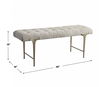 Imperial Upholstered Gray Bench, Furniture by Uttermost, 48" width x 19" height x 16" depth thumbnail 3