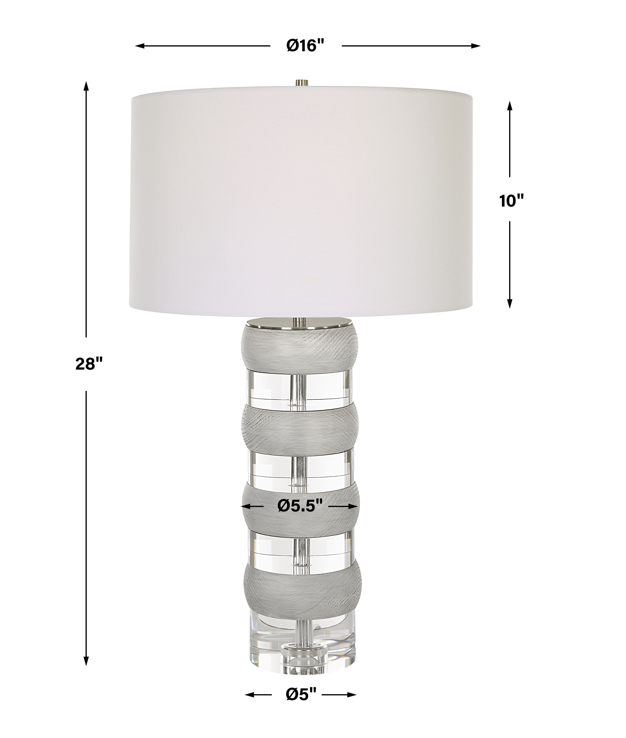 Band Together Crystal & Wood Table Lamp, by Uttermost, 16" width x 28" height x 16" depth View 3