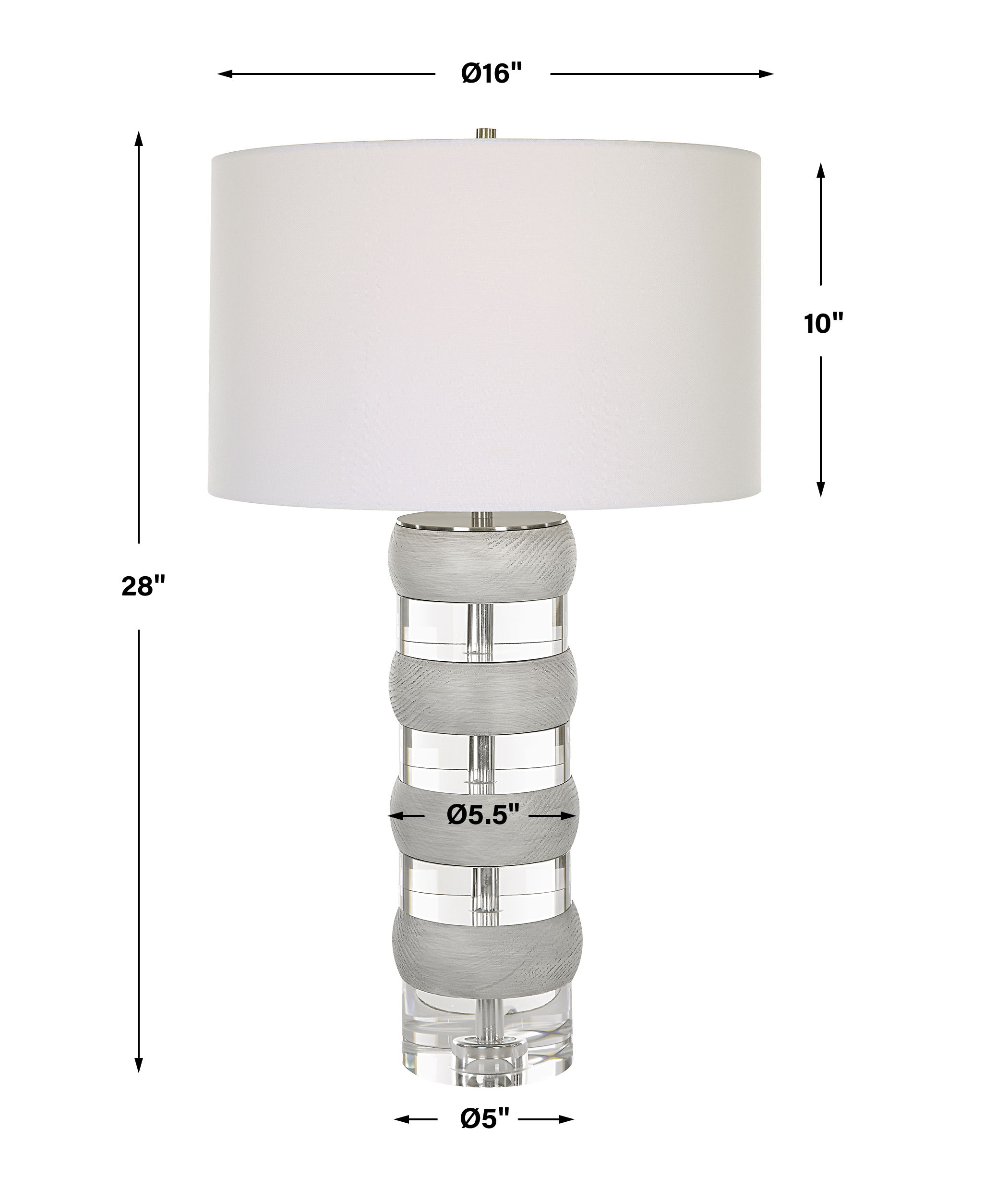 Band Together Crystal & Wood Table Lamp large image 