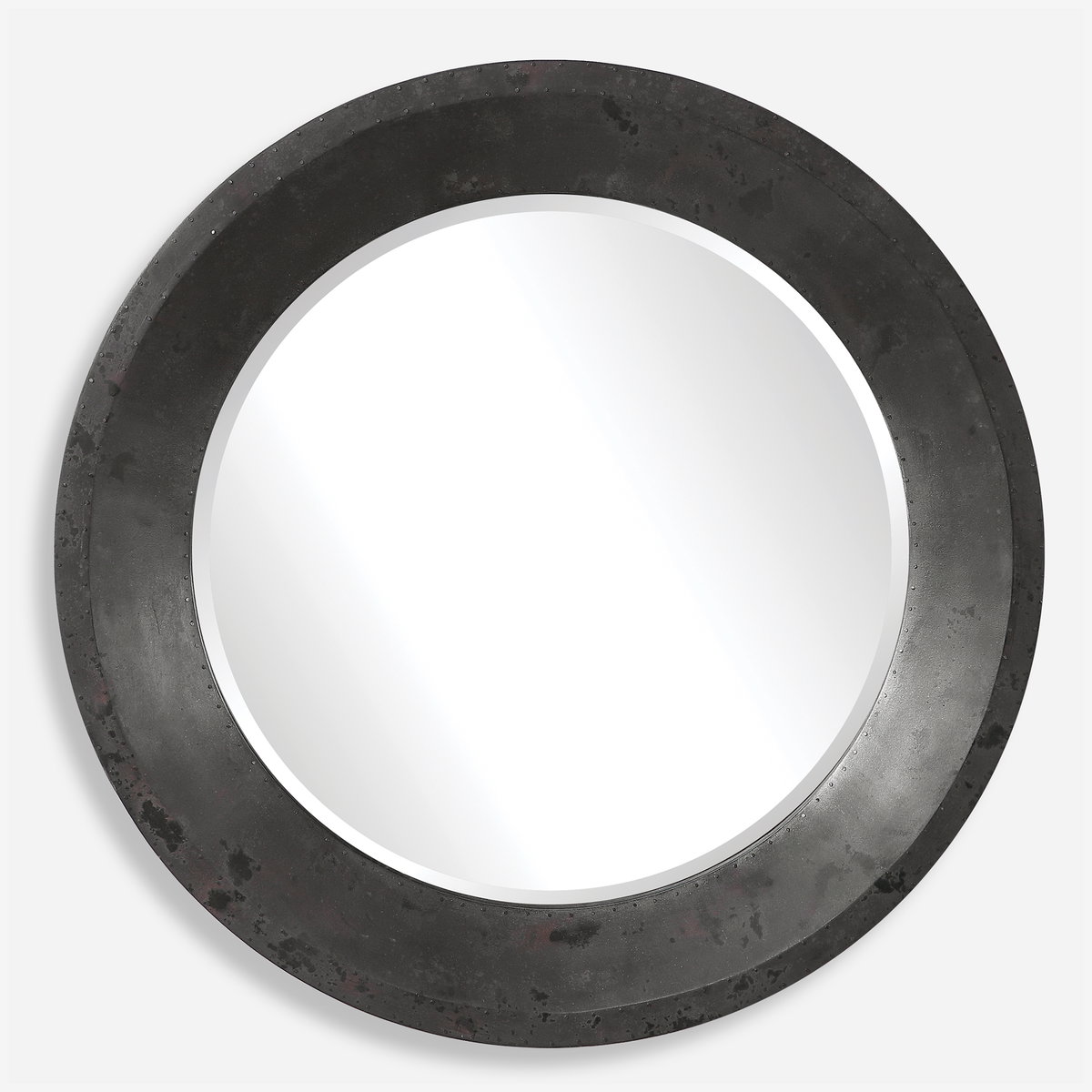 Frazier Round Industrial Mirror, by Uttermost, 40" width x 40" height x 2.95" depth View 1