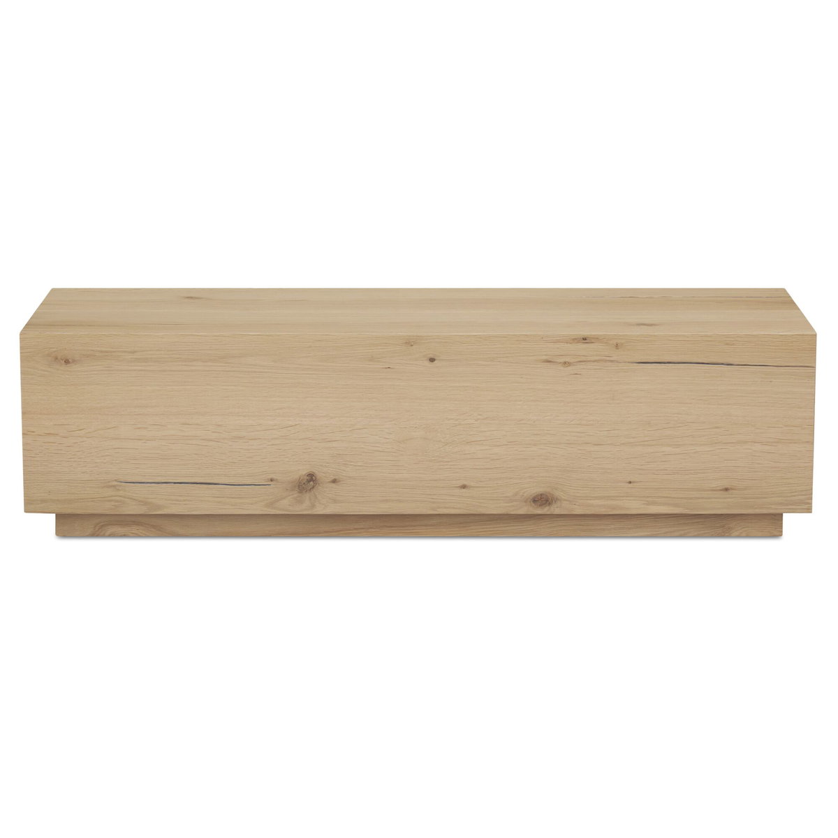 Sawyer Coffee Table Rustic Oak, by Moe's Home, 55" width x 14.5" height x 15.7" depth View 1