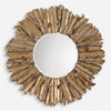 Hemani Antique Gold Mirror, by Uttermost, 3'6.75" width x 3'6.75" height x 2.75" depth thumbnail 1