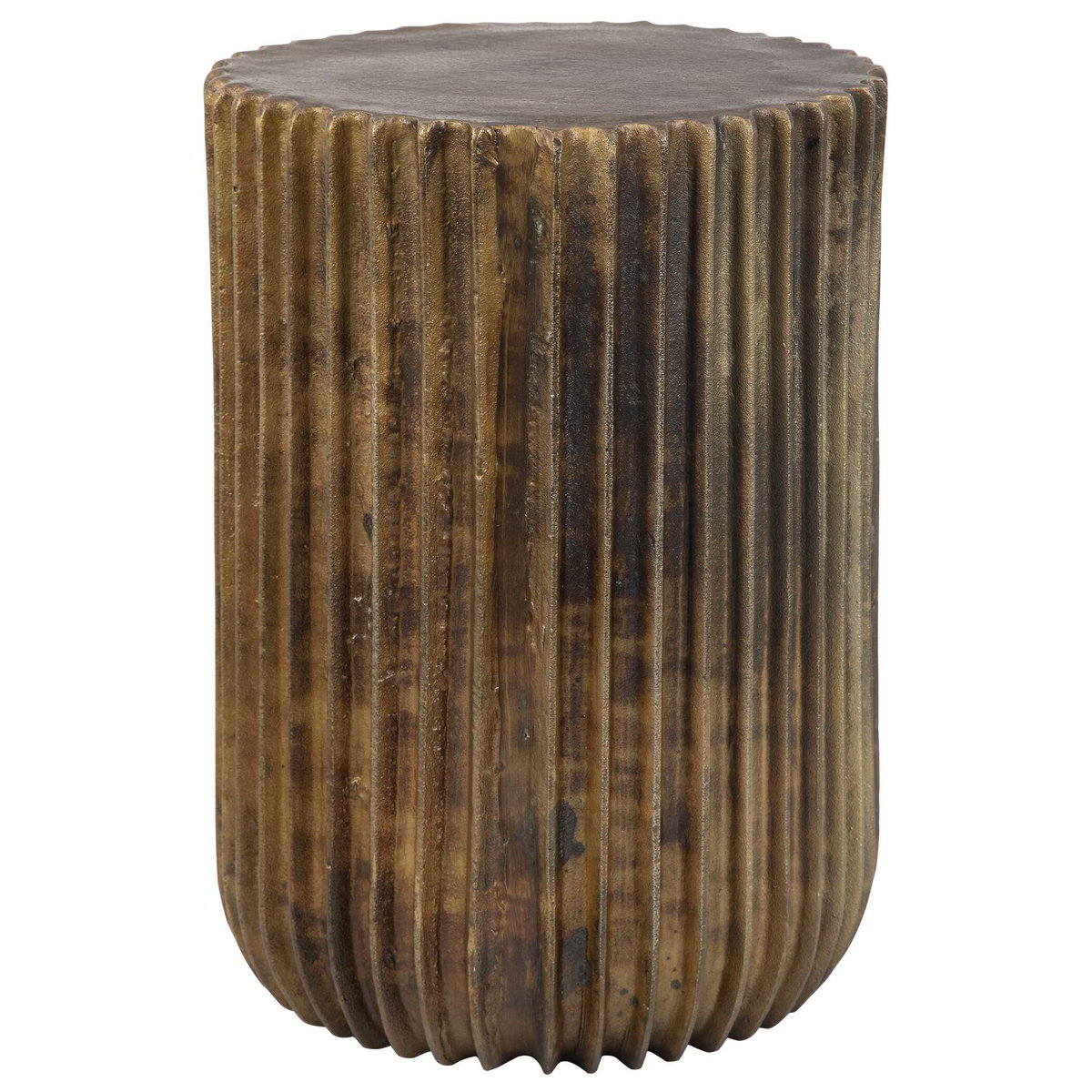 Peaks And Valleys Gold Accent Table, Side & End Table by Uttermost, 14" width x 20" height x 14" depth View 4