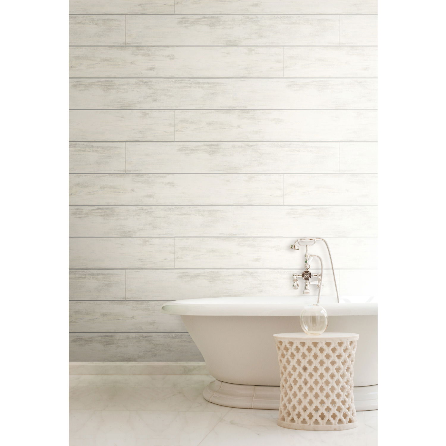 Shiplap White & Grey Wallpaper large image 