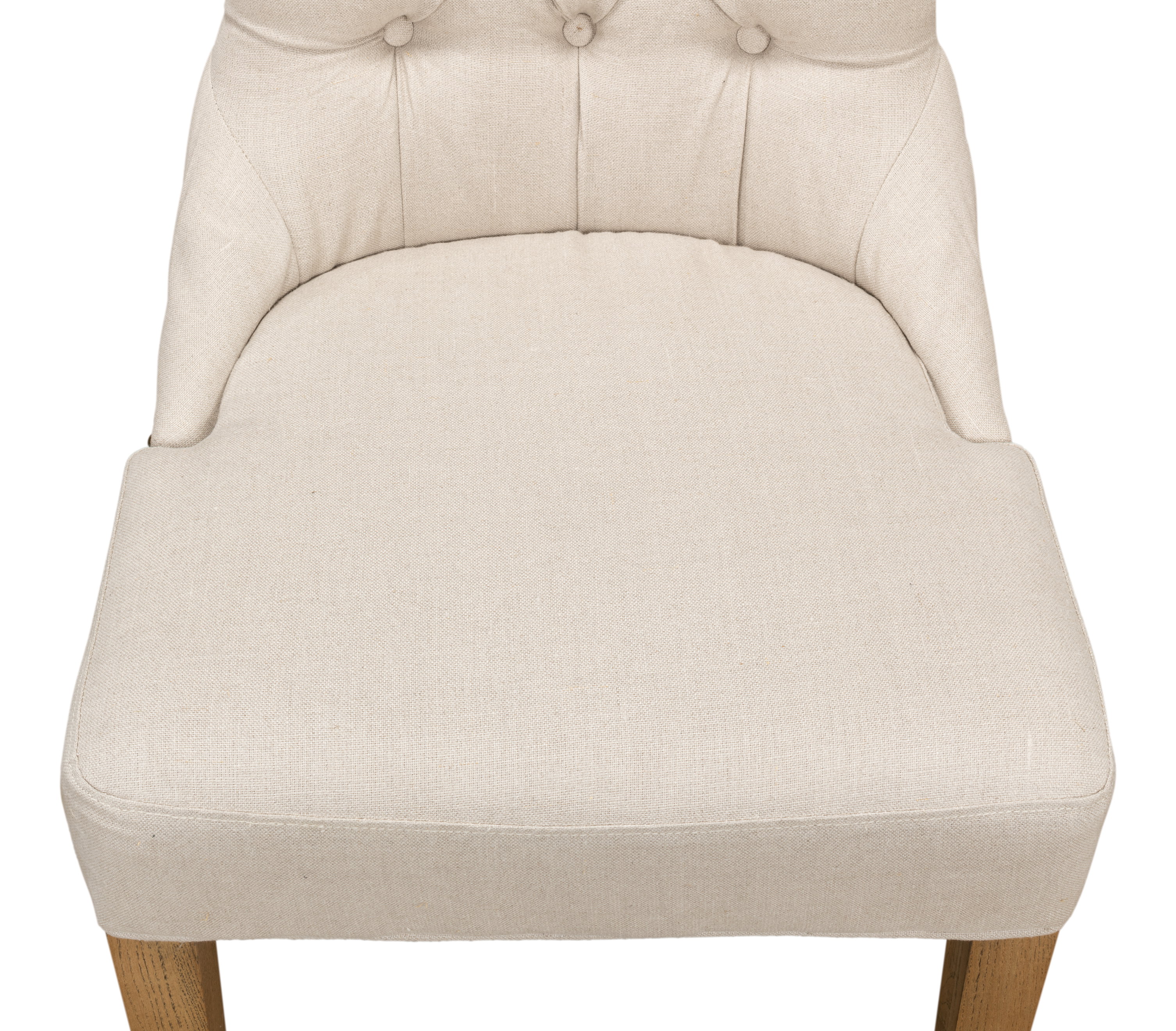 Sophie Side Chair, White Linen, Dining Chair by Sarreid, 20" length x 17" width x 38" height View 5