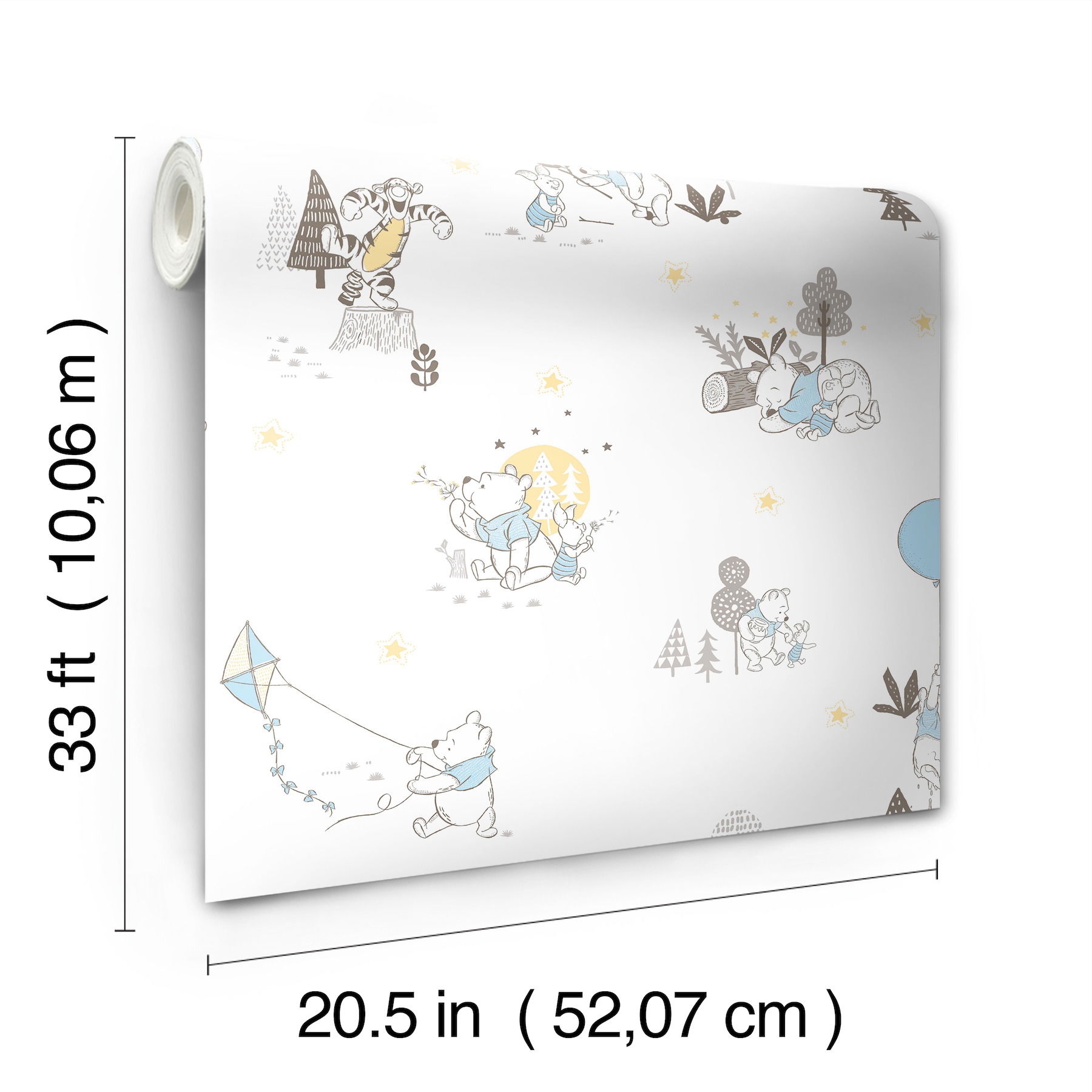 Disney Winnie the Pooh Playmates Yellow Wallpaper large image 
