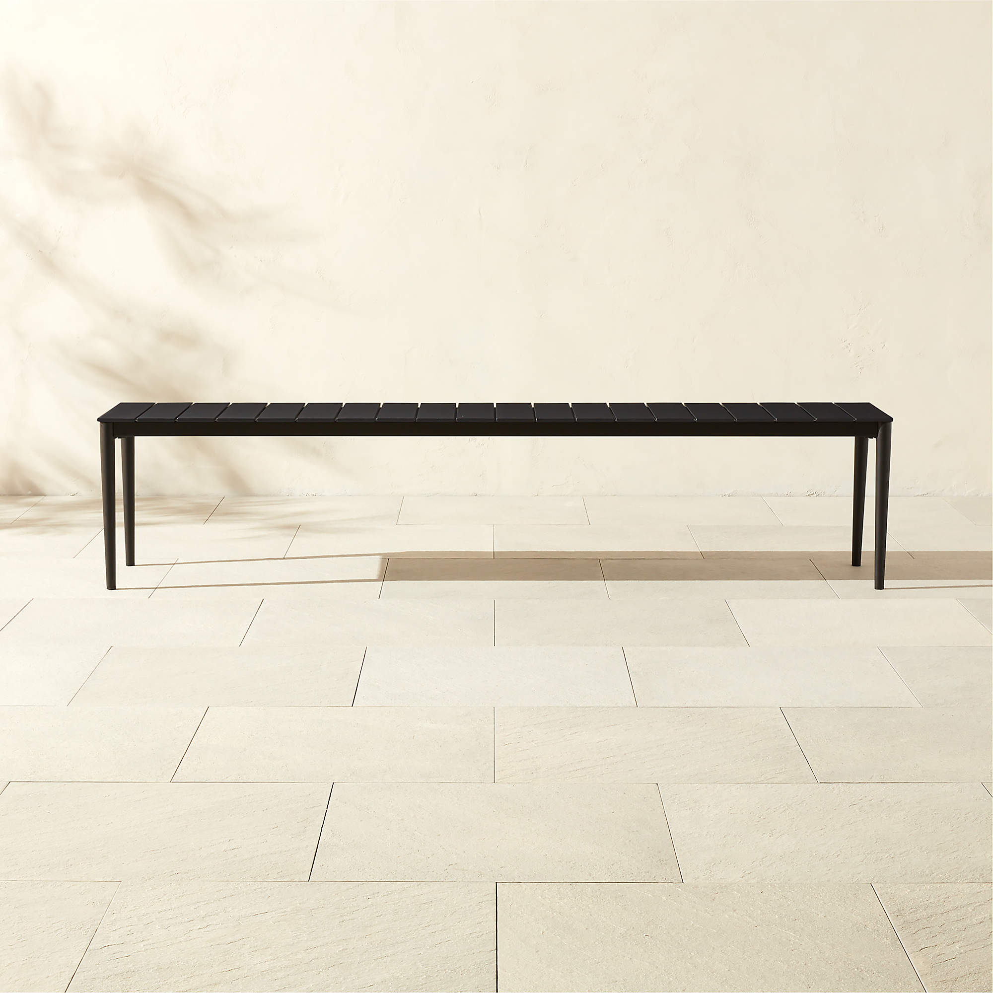 Online Designer Patio Proux 83" Charcoal Black Metal Outdoor Dining Bench