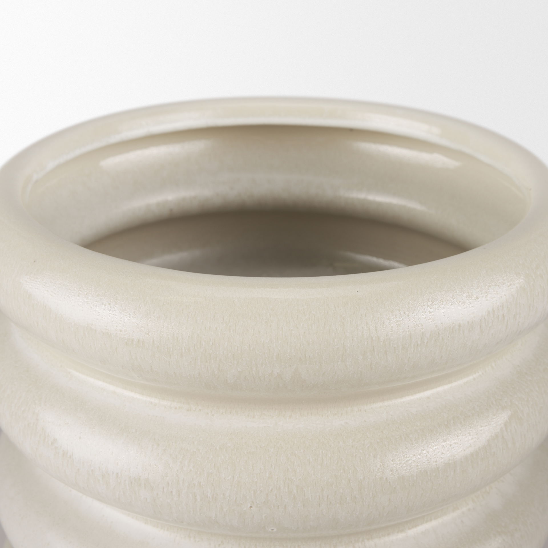 Twyla Short Cream Glazed Floor Vase, by Mercana, 12.8" length x 12.6" width x 11.81" height View 6