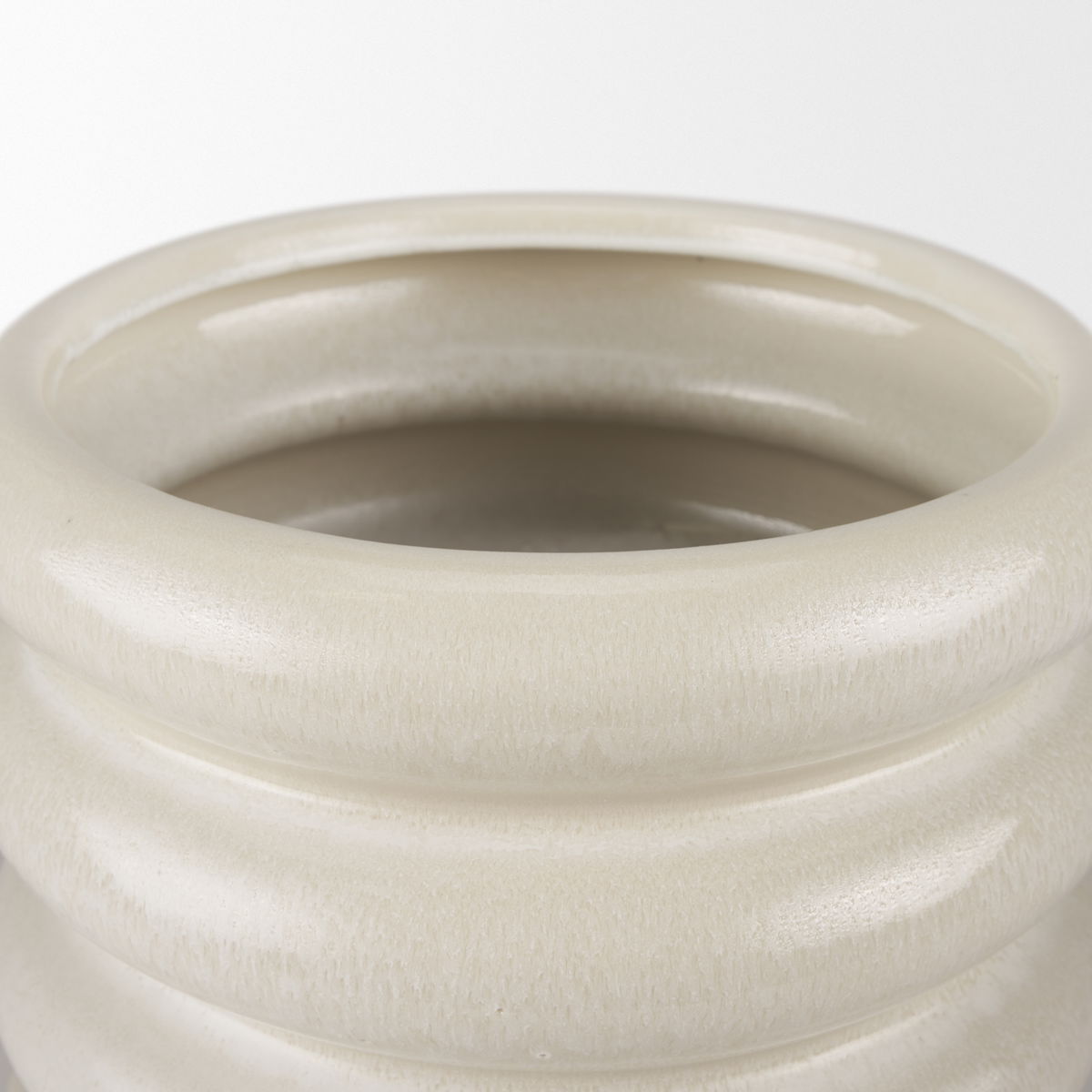 Twyla Short Cream Glazed Floor Vase, by Mercana, 12.8" length x 12.6" width x 11.81" height View 6