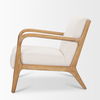 Cashel Accent Chair with Medium Brown Wood and Beige Fabric thumbnail 3