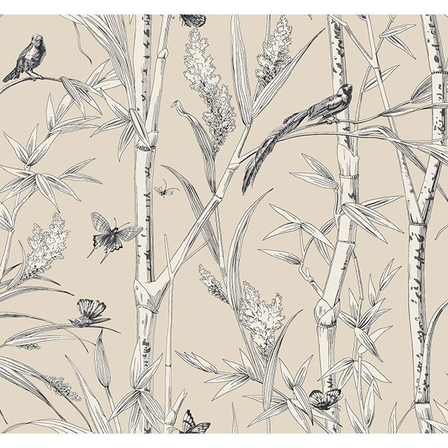 Bambou Toile Beige Wallpaper large image 