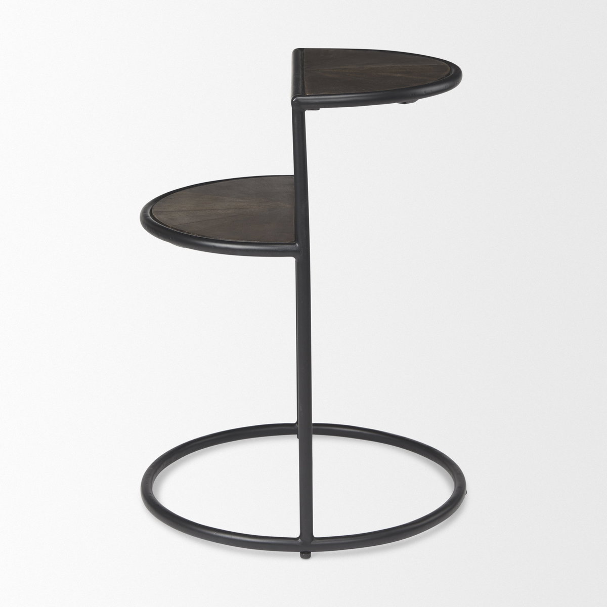 Arlo 20.5L x 20.5W x 24.4H Brown Wood with Black Metal End Table, Side & End Table by Mercana, 18.75" length x 18.75" width x 24.41" height View 4