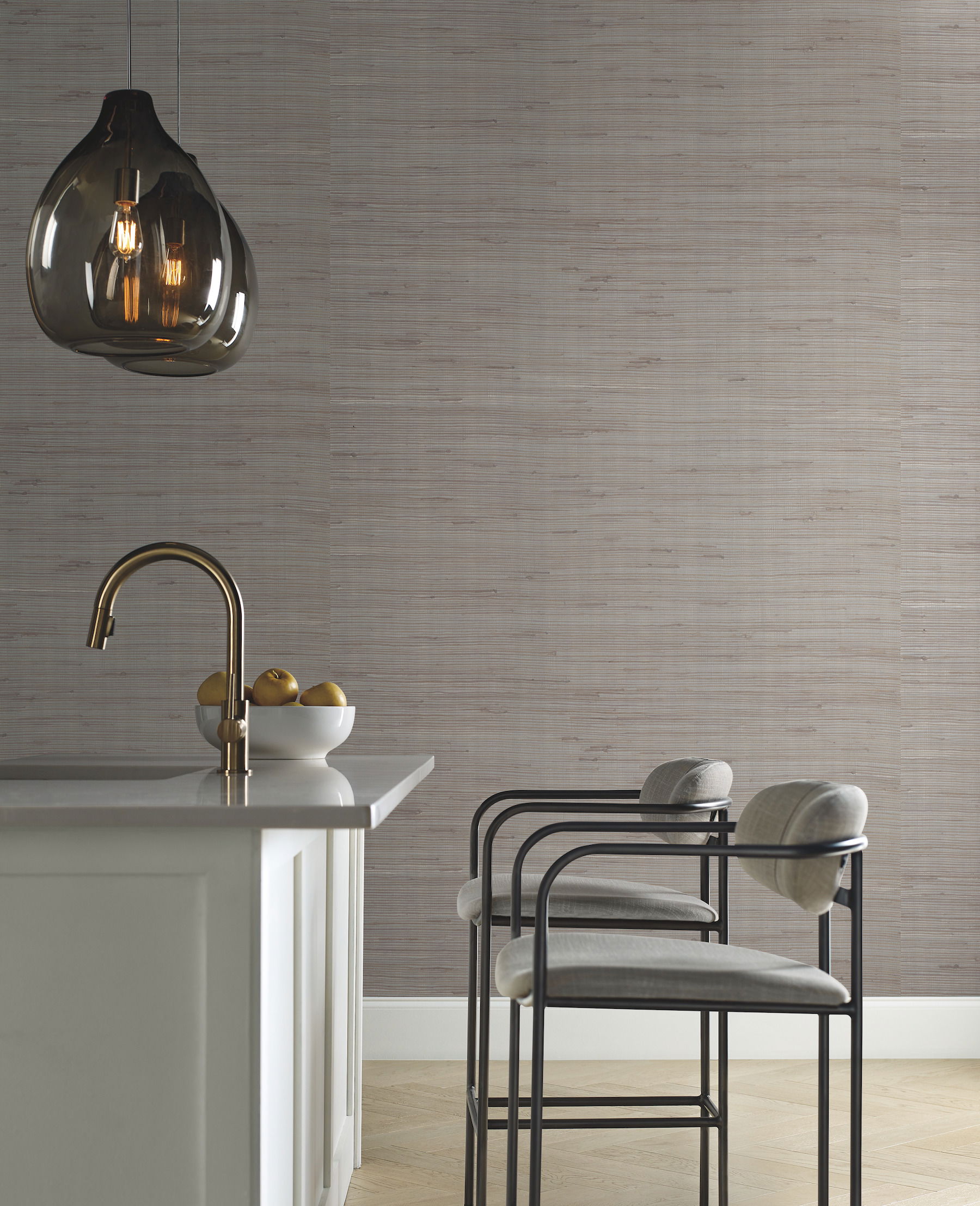 Jute Silver & Taupe Metallic Wallpaper large image 