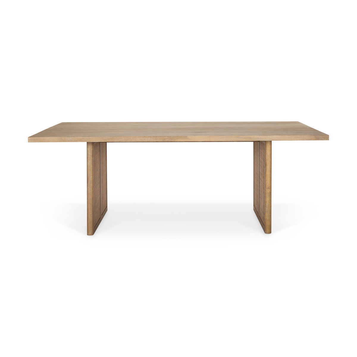 Grier 84'L x 38'W Dining Table | Modern | Light Brown Wood & Light Brown Wood Cane | Seats 8, by Mercana, 84" length x 38" width x 30" height View 3