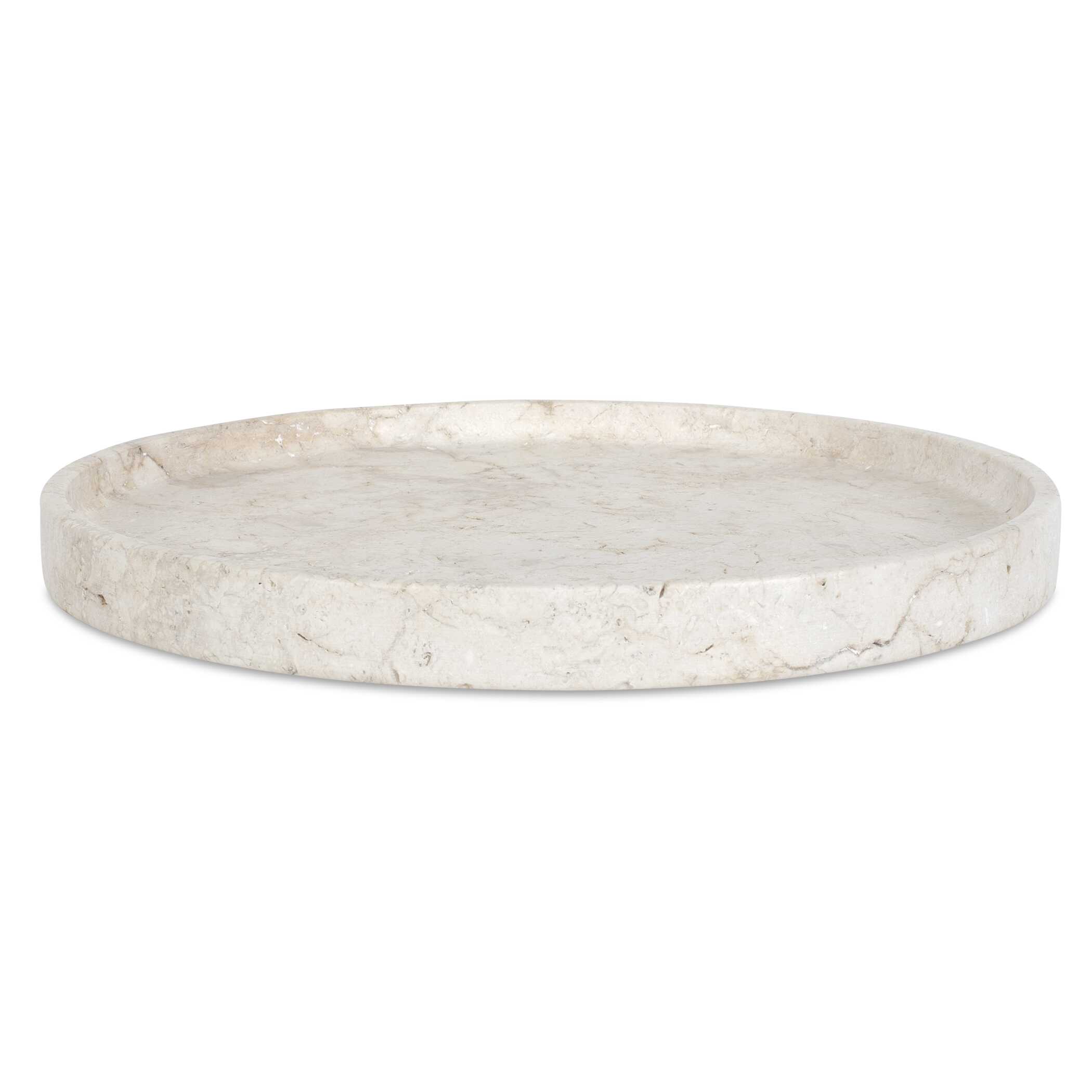 Travessa Outdoor Round Stone Tray, Decorative by Uttermost, 15" width x 1.75" height x 15" depth View 1