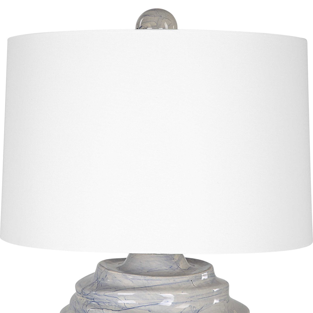 Waves Blue & White Accent Lamp, Table Lamp by Uttermost, 18" width x 26" height x 18" depth View 6