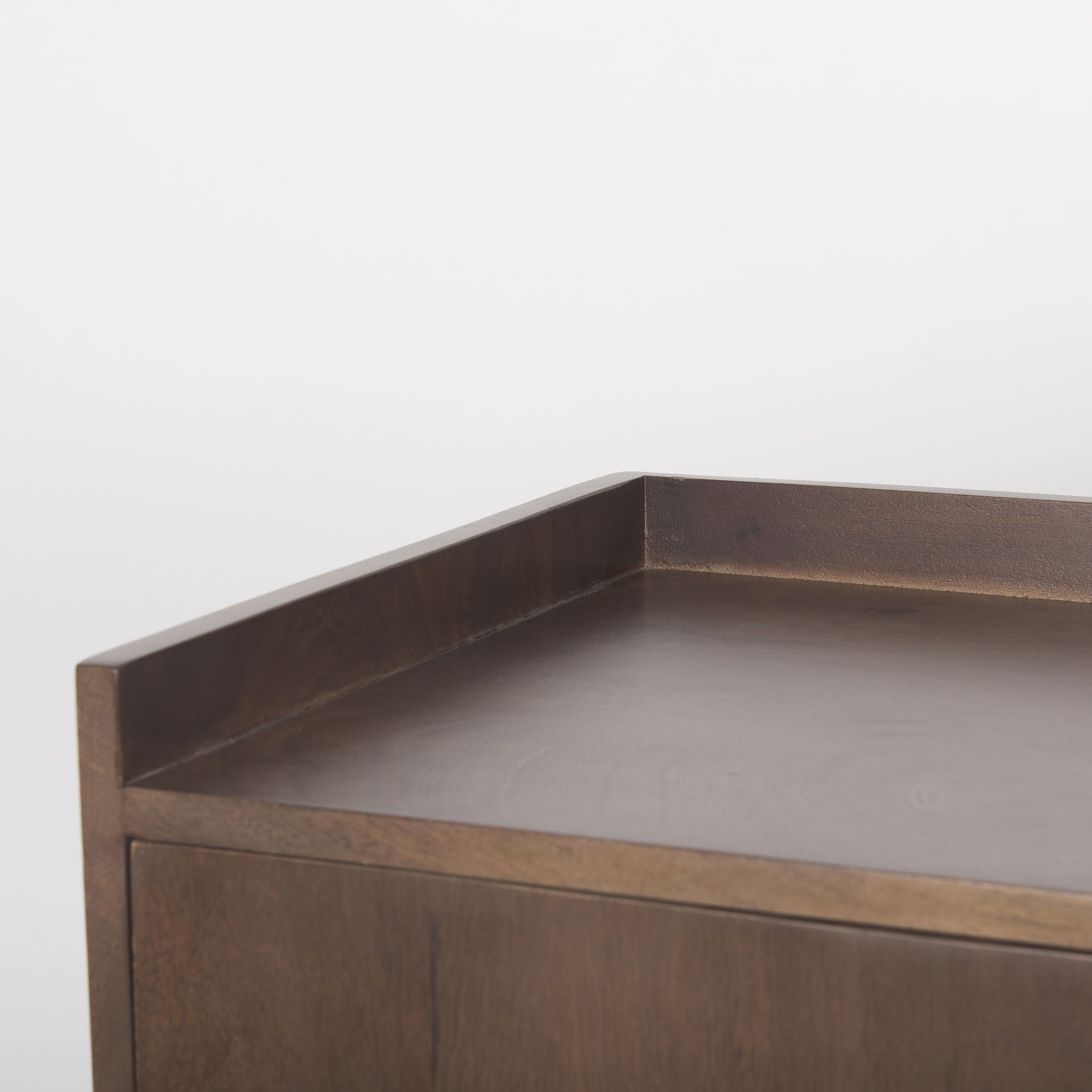 Lillie Medium Brown Wood 4 Door Tray Top Sideboard large image 