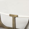Atticus Marble and Antiqued Gold Metal Coffee Table, by Mercana, 34" length x 34" width x 16.25" height thumbnail 7