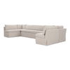 Fable Slipcover Dining Banquette U-shape Beige 168in thumbnail 2