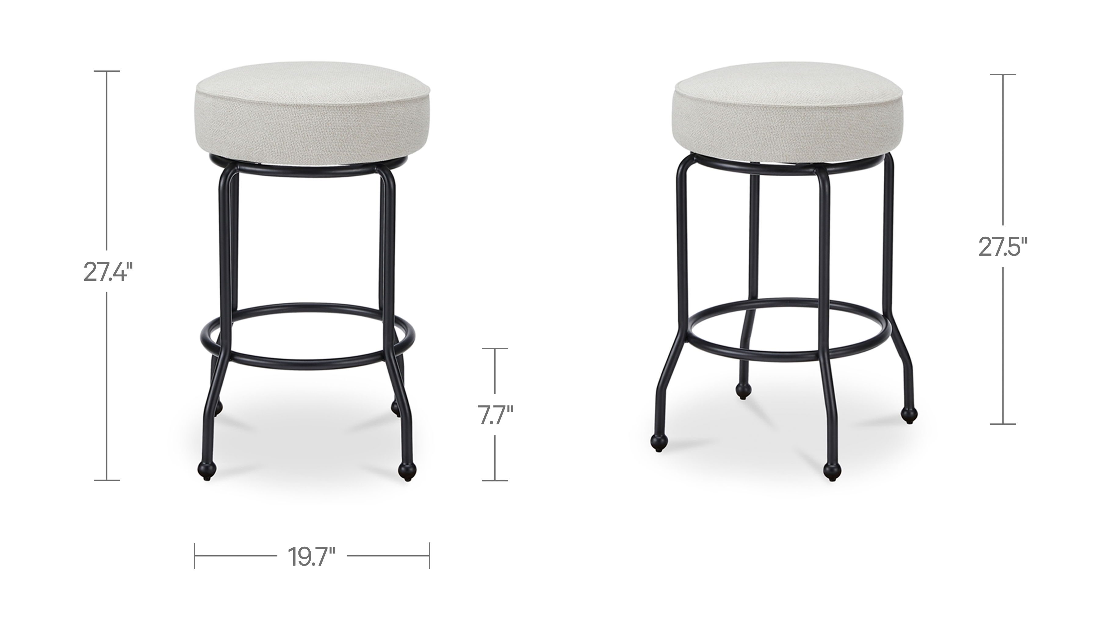 Kelsey Swivel Counter Stool Beige, Counter & Bar Stool by Moe's Home, 19.7" width x 27.4" height x 19.7" depth View 5