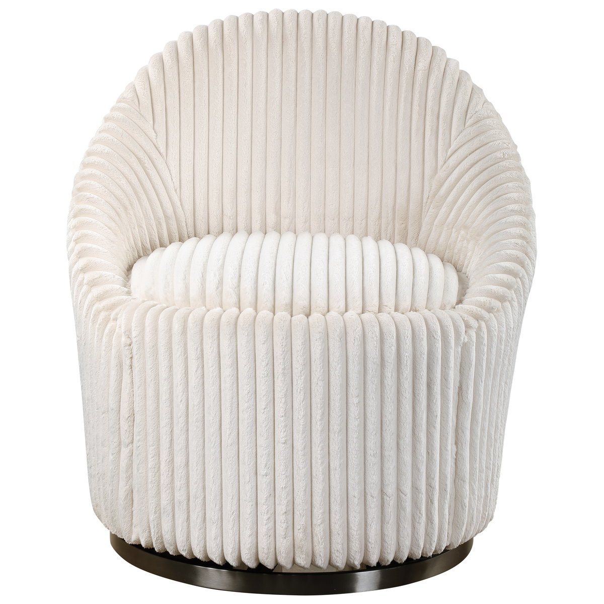 Crue White Swivel Chair, Accent Chair by Uttermost, 29" width x 32" height x 31" depth View 1