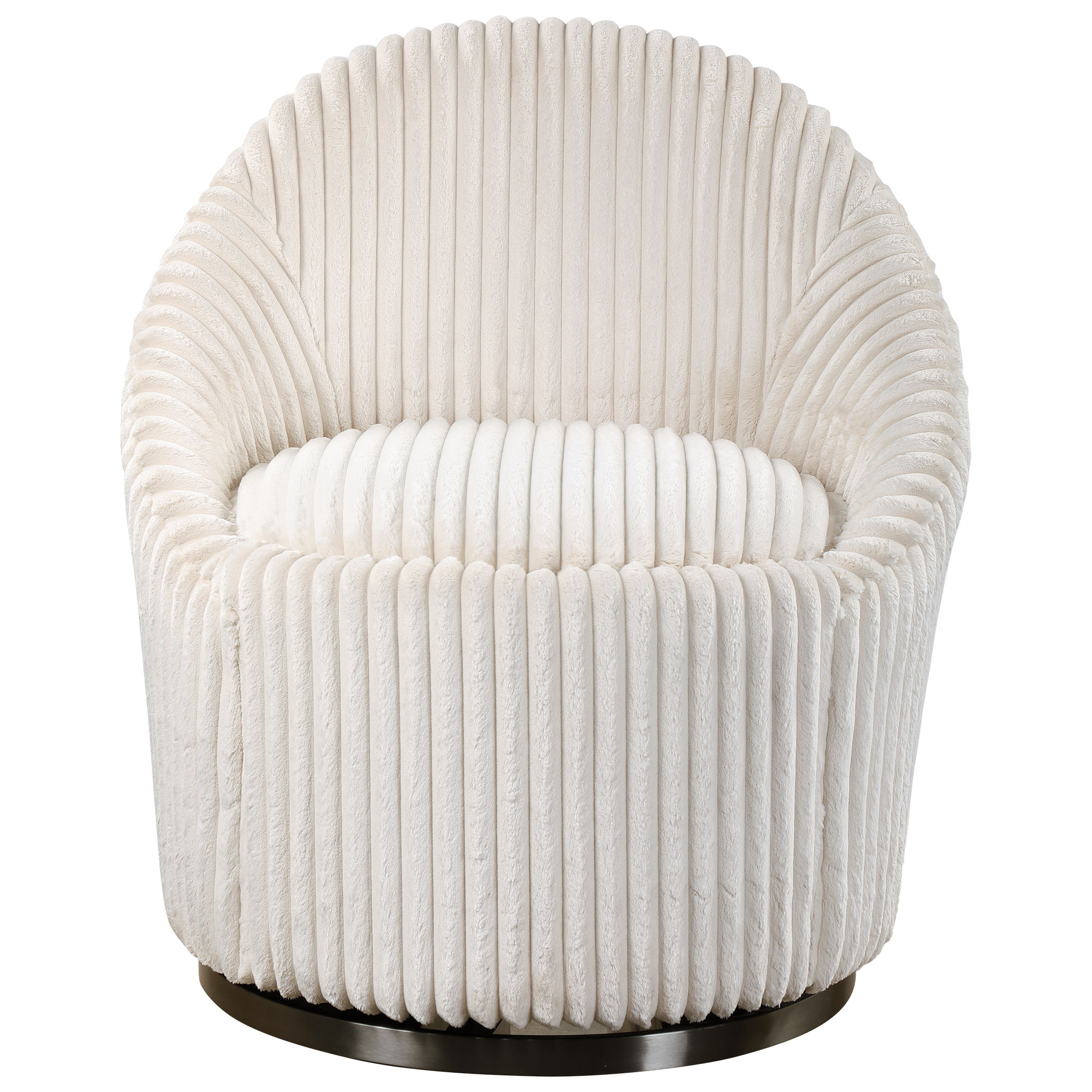 Crue White Swivel Chair, Furniture by Uttermost, 29" width x 32" height x 31" depth View 1