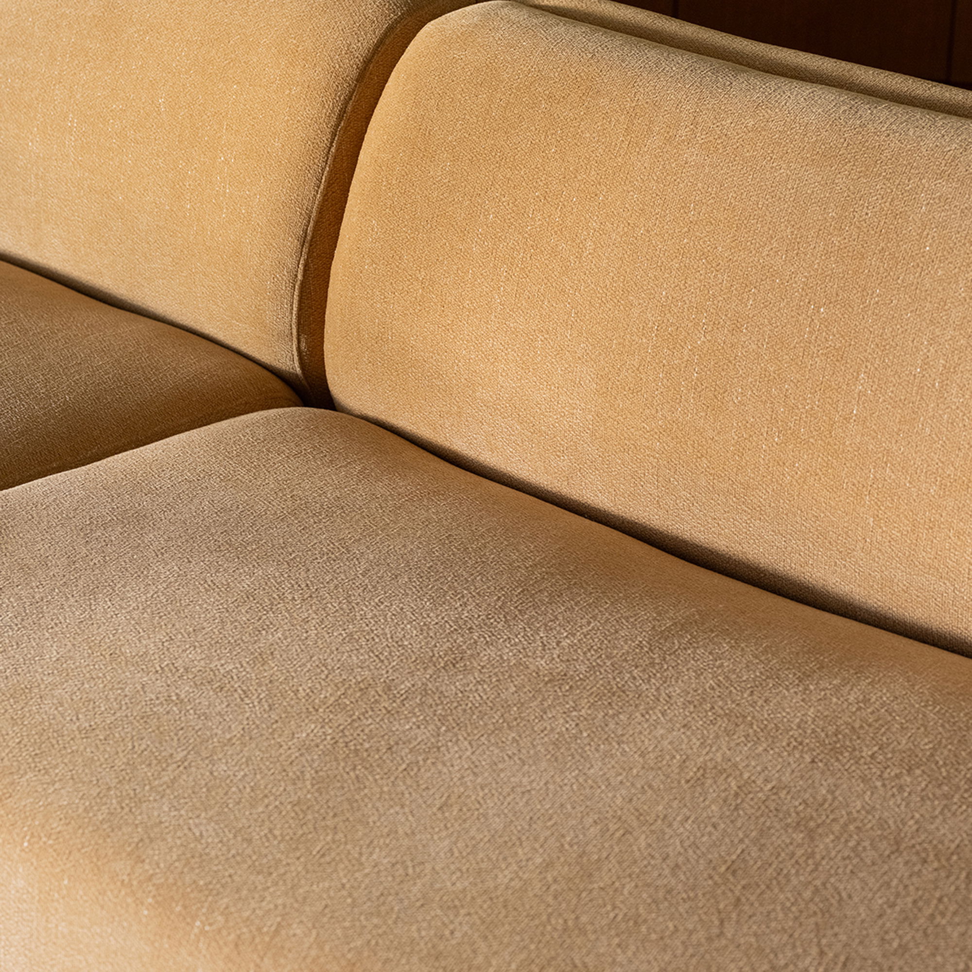 Naomi Concave Sofa Golden Yellow, Sectional Sofa by Moe's Home, 80.7" width x 28.3" height x 39" depth View 8