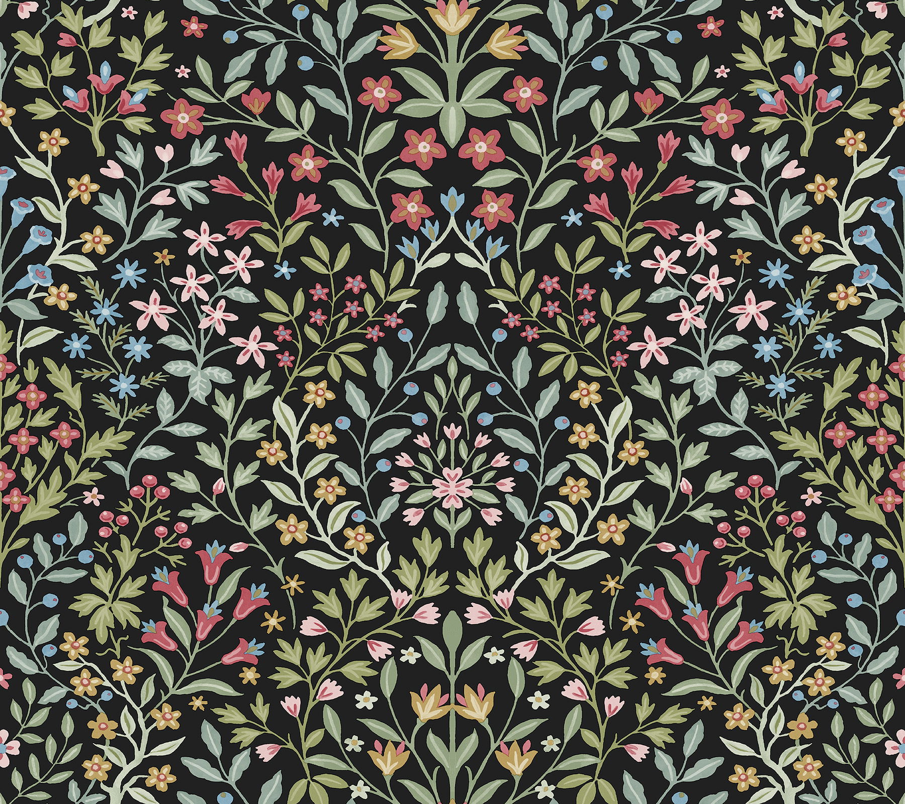 Garden Black & Multicolor Terrace Wallpaper Garden Black & Multicolor Terrace Wallpaper large image