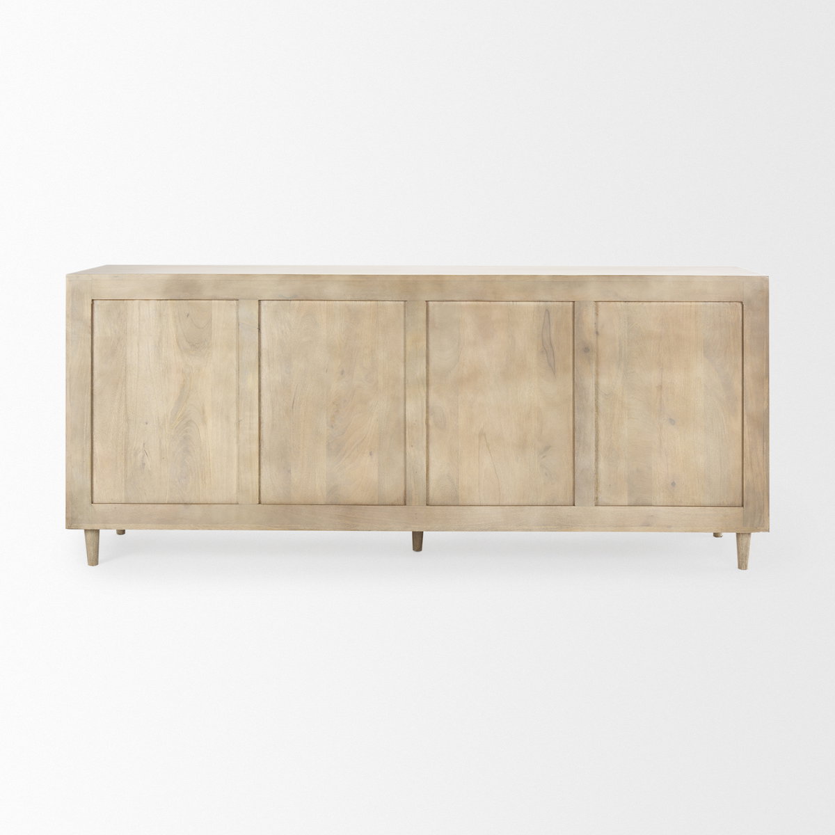 Tucker Light Brown Wood with Carved Arch Pattern 4 Door Sideboard, Sideboards & Buffet by Mercana, 71.75" length x 15" width x 30.25" height View 6