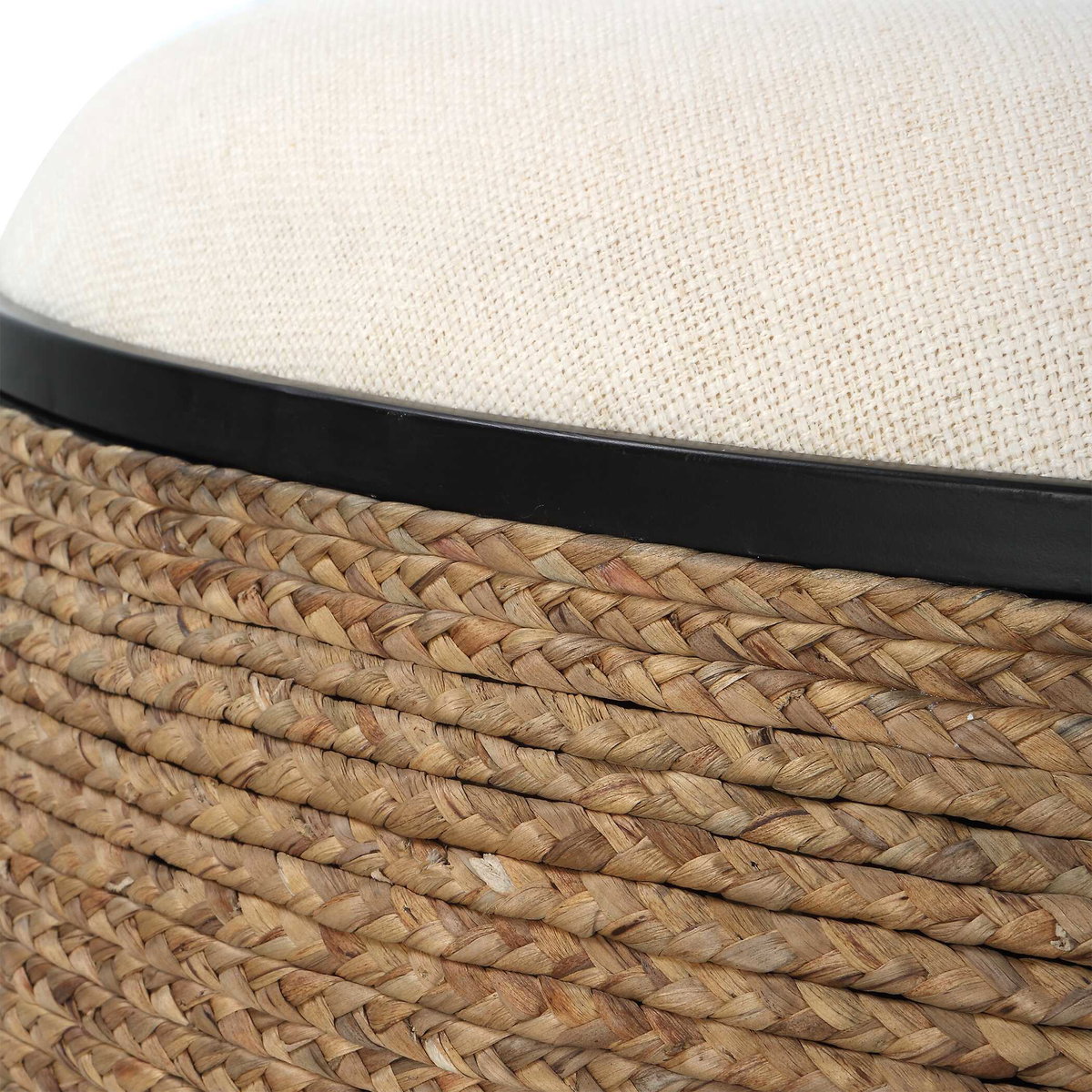 Island Straw Storage Ottoman / Coffee Table, by Uttermost, 36" width x 18.12" height x 36" depth View 5