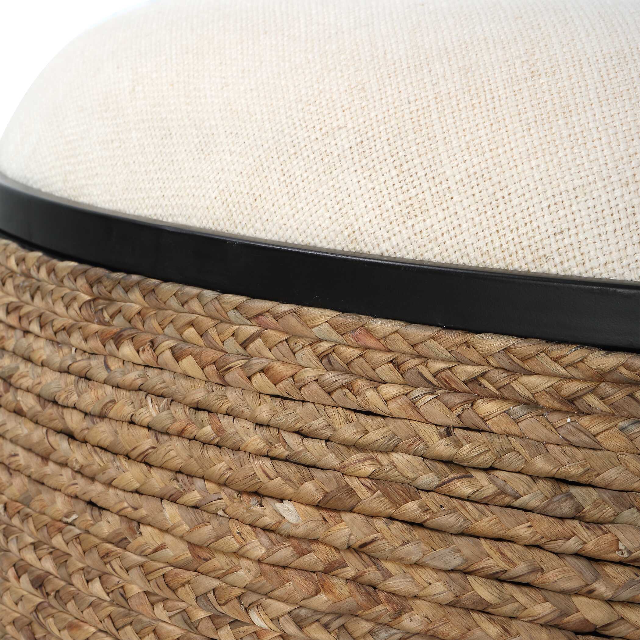 Island Straw Storage Ottoman / Coffee Table large image 